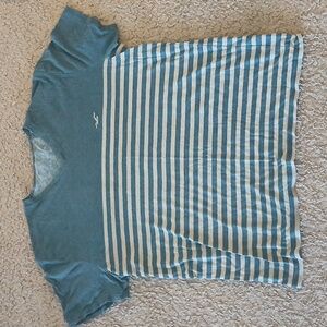 Mens Hollister Blue White Striped Shirt (No Size Tag But Its a Size L)